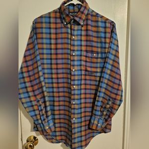 Men's vintage made in usa button up blue an orange